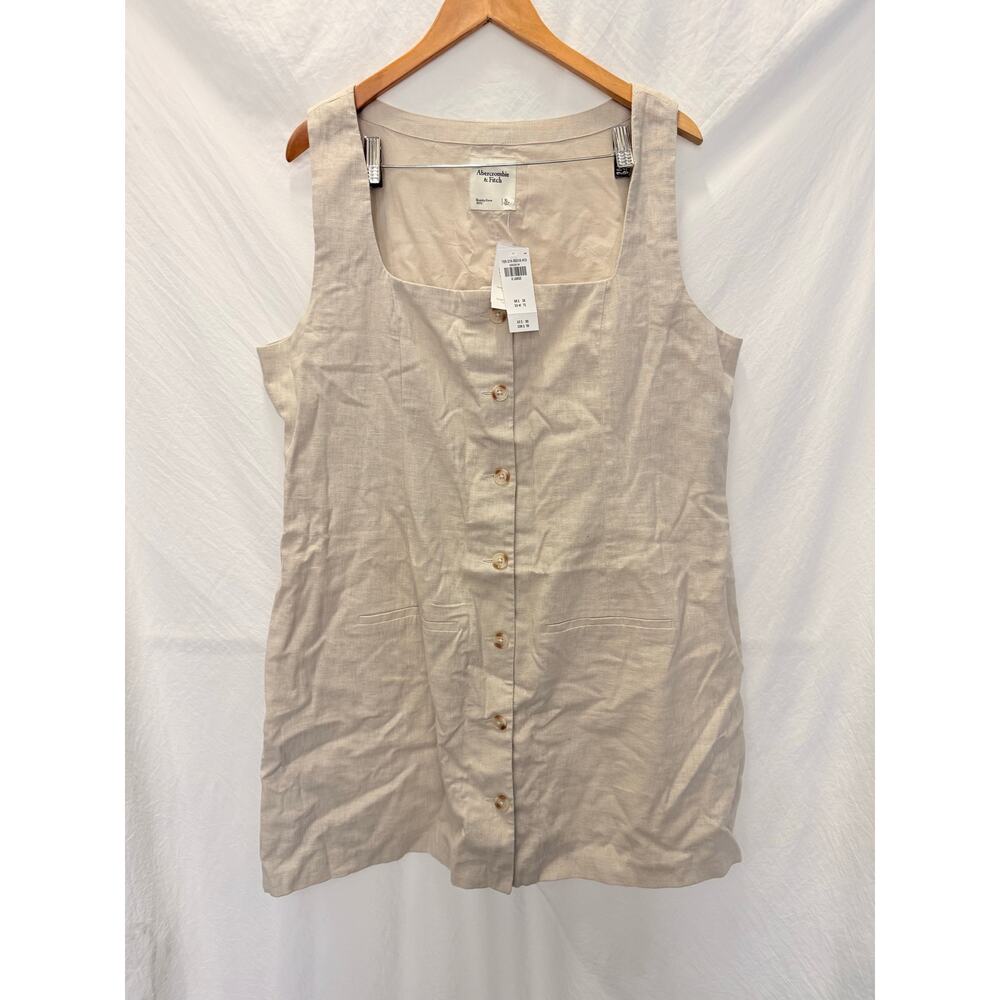 Abercrombie & Fitch | NEW The Mara Squareneck Linen-Blend Vest Mini Dress‎ - Picture 3 of 5